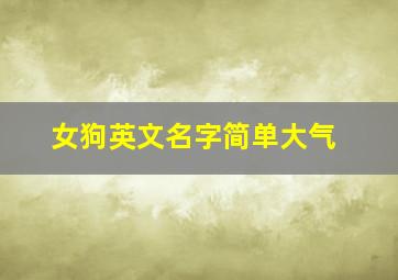 女狗英文名字简单大气