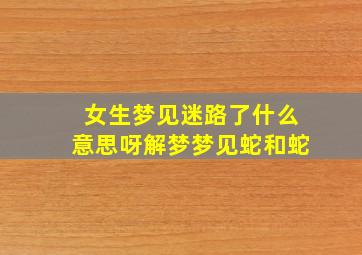 女生梦见迷路了什么意思呀解梦梦见蛇和蛇