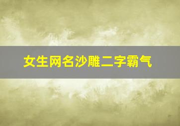 女生网名沙雕二字霸气