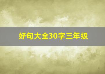 好句大全30字三年级