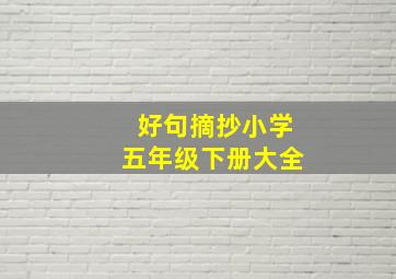 好句摘抄小学五年级下册大全