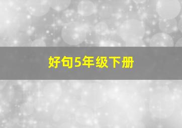 好句5年级下册