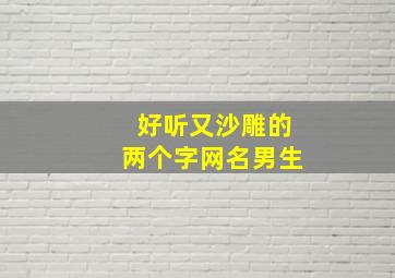 好听又沙雕的两个字网名男生