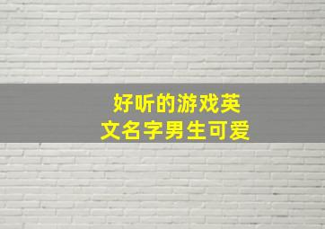 好听的游戏英文名字男生可爱