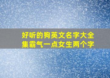 好听的狗英文名字大全集霸气一点女生两个字