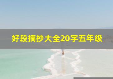 好段摘抄大全20字五年级