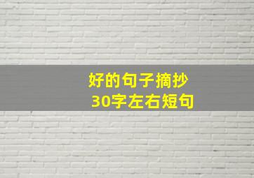 好的句子摘抄30字左右短句