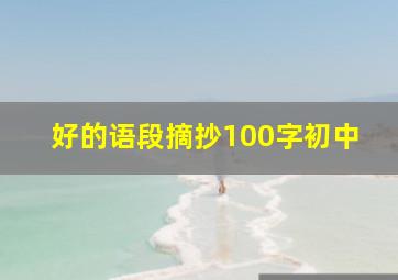 好的语段摘抄100字初中