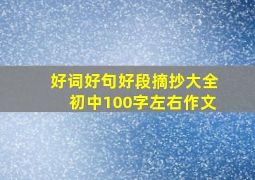 好词好句好段摘抄大全初中100字左右作文