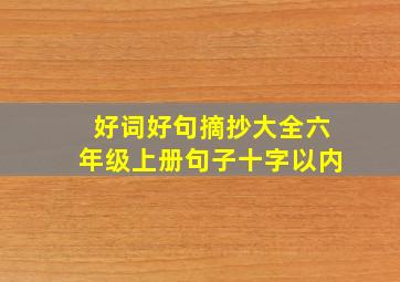 好词好句摘抄大全六年级上册句子十字以内