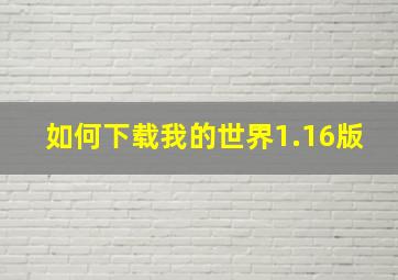 如何下载我的世界1.16版