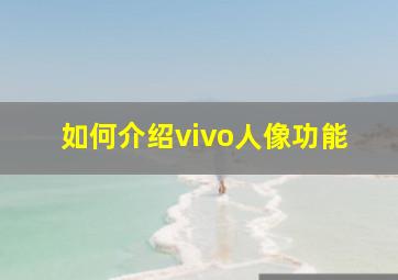 如何介绍vivo人像功能