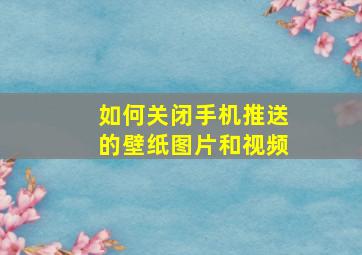 如何关闭手机推送的壁纸图片和视频