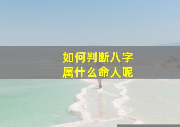 如何判断八字属什么命人呢