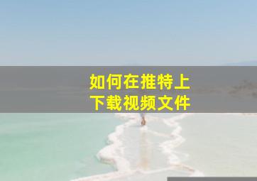 如何在推特上下载视频文件