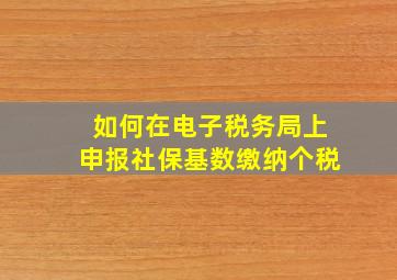 如何在电子税务局上申报社保基数缴纳个税