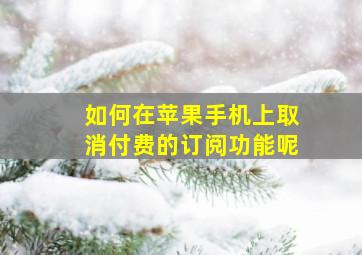 如何在苹果手机上取消付费的订阅功能呢