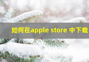 如何在apple store 中下载