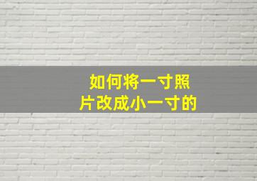 如何将一寸照片改成小一寸的