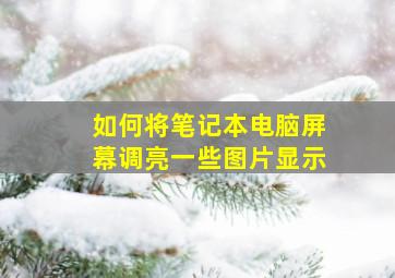 如何将笔记本电脑屏幕调亮一些图片显示