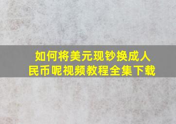 如何将美元现钞换成人民币呢视频教程全集下载