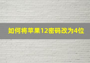 如何将苹果12密码改为4位