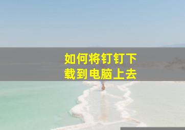 如何将钉钉下载到电脑上去