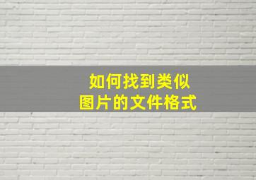 如何找到类似图片的文件格式