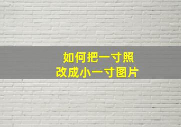 如何把一寸照改成小一寸图片