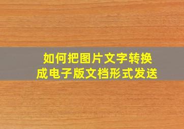 如何把图片文字转换成电子版文档形式发送