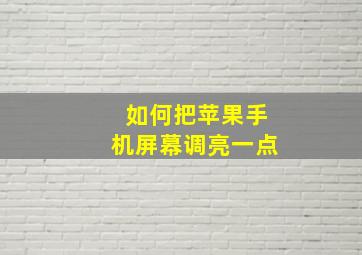 如何把苹果手机屏幕调亮一点