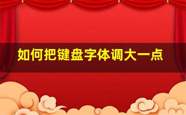 如何把键盘字体调大一点