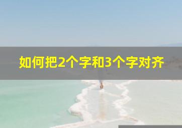 如何把2个字和3个字对齐