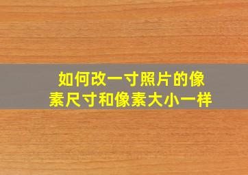 如何改一寸照片的像素尺寸和像素大小一样