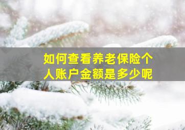 如何查看养老保险个人账户金额是多少呢