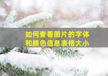 如何查看图片的字体和颜色信息表格大小