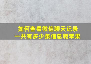 如何查看微信聊天记录一共有多少条信息呢苹果