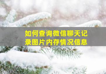 如何查询微信聊天记录图片内存情况信息