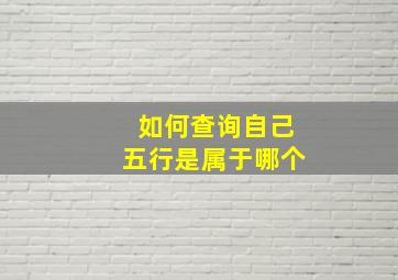 如何查询自己五行是属于哪个