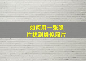 如何用一张照片找到类似照片