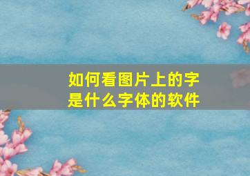 如何看图片上的字是什么字体的软件