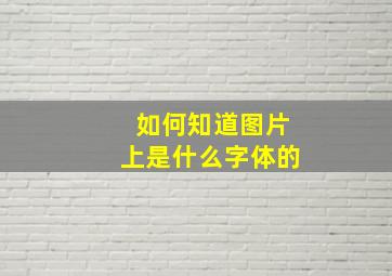 如何知道图片上是什么字体的