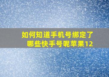 如何知道手机号绑定了哪些快手号呢苹果12