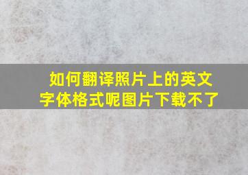 如何翻译照片上的英文字体格式呢图片下载不了