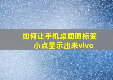 如何让手机桌面图标变小点显示出来vivo