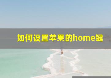 如何设置苹果的home键