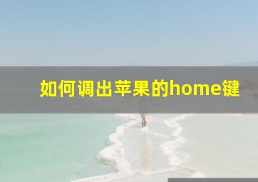 如何调出苹果的home键