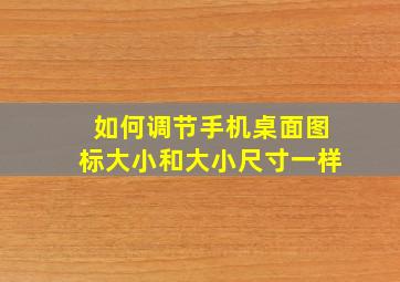 如何调节手机桌面图标大小和大小尺寸一样