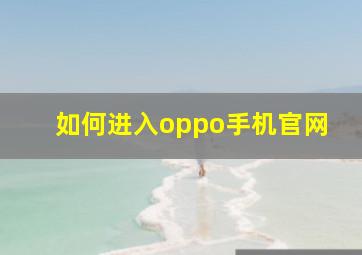 如何进入oppo手机官网