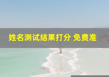 姓名测试结果打分 免费准